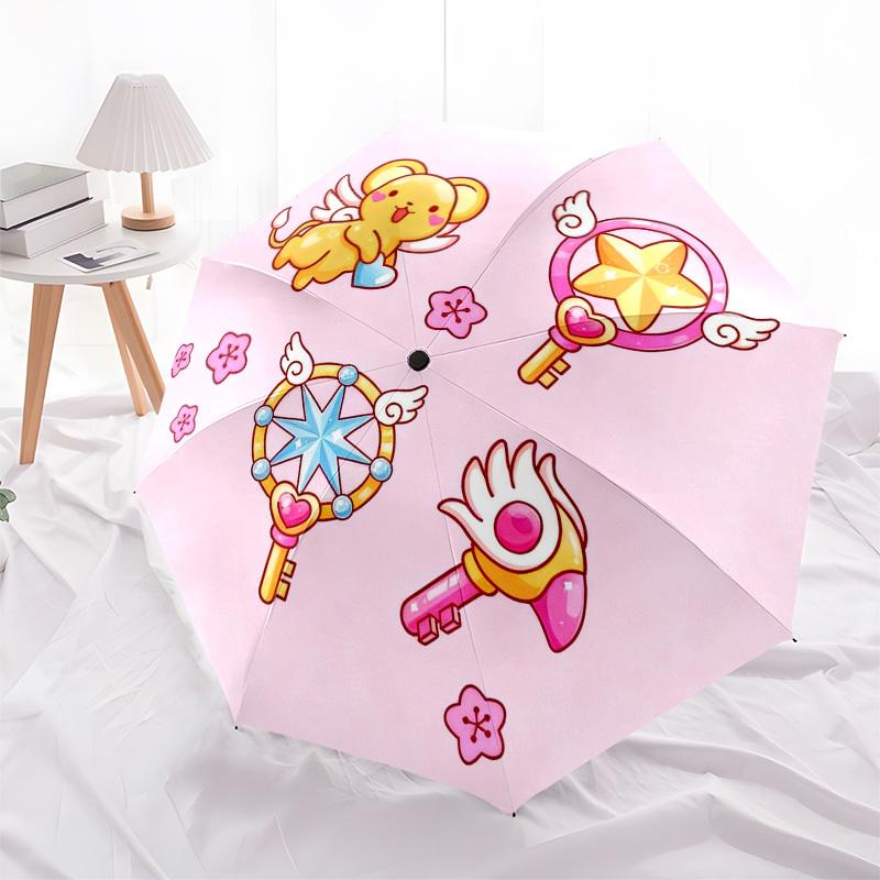 1 Stück Süßer Kawaii Automatischer Faltregenschirm, Robuster 8-Rippen-Eisenrahmen, Geeignet für Reisen, Täglichen Gebrauch, Geburtstag, Dekorationsgeschenk 28