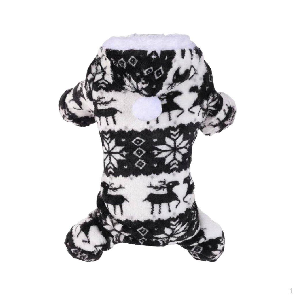 Warm Fleece Pet Sweater Super Soft Holiday Pajamas Festive Puppy Jacket for Cat