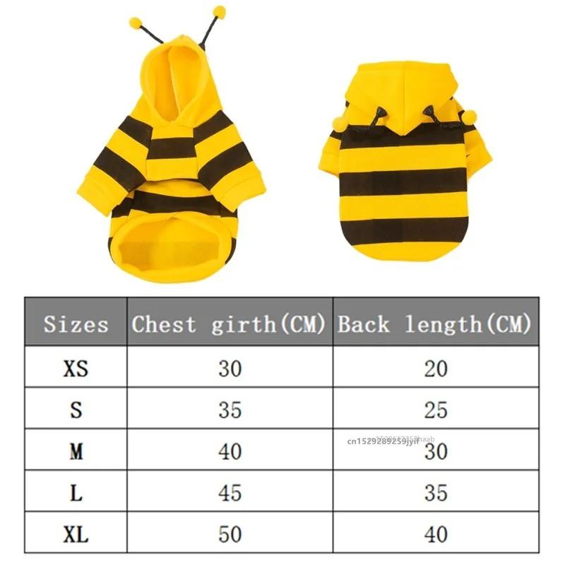 Bee Pet Puppy Coat Apparel Outfit Fleece Clothes Dog Cat Hoodie Sweatshirt Fancy Costume Cosplay Sweater Dog Hoodies