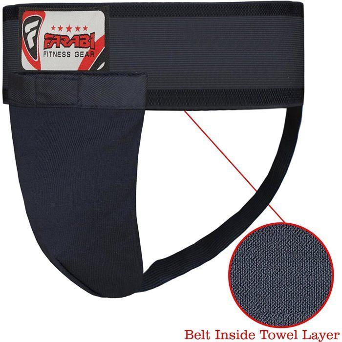Farabi Sports Coquille Homme - Boxe MMA - Sports Protection Combat Arts Martiaux Suspensoir - Noir