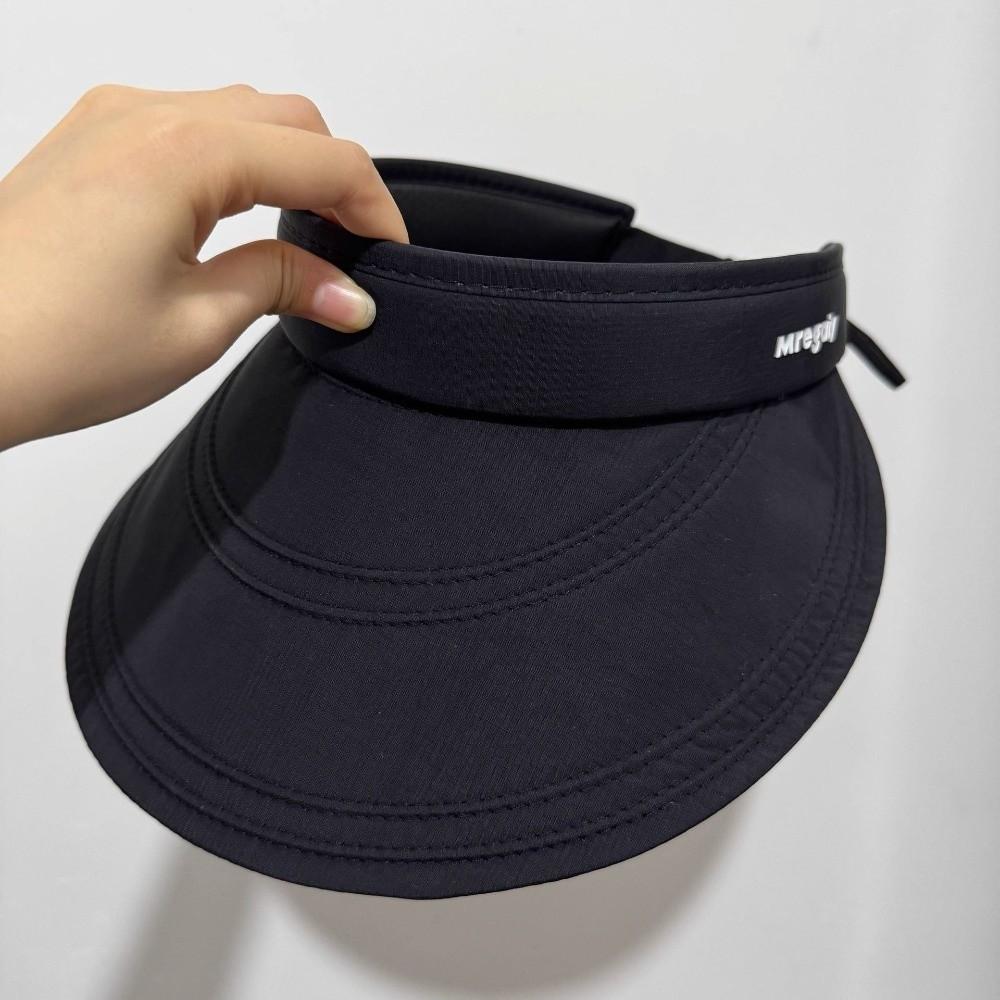 Wide Brim Empty Top Hat Solid Color Sun Protection Hat Summer Sun Hat чёрный