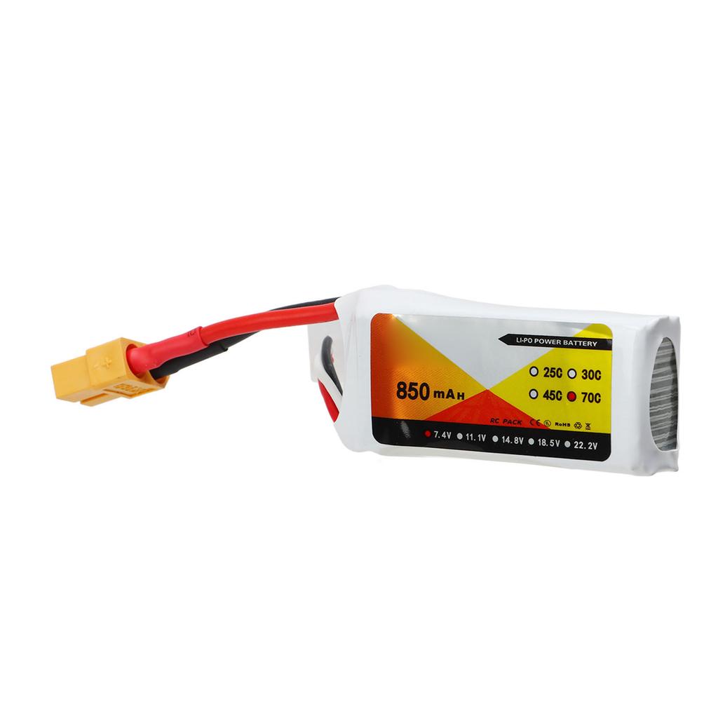7.4V 850mah 70C 2S Lipo Battery with XT60 Plug Accessory Fit for QAV250 Quadcopter RC Racing Car