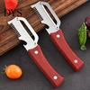 Easy Peel Vegetable Tool Peeler with Wooden Handle Stainless Steel Blade Kitchen Fast Peeling Built-in Bottle Opener for And Slicing Vegetables