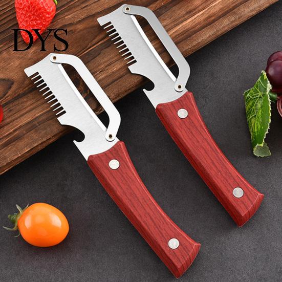 Easy Peel Vegetable Tool Peeler with Wooden Handle Stainless Steel Blade Kitchen Fast Peeling Built-in Bottle Opener for And Slicing Vegetables