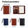 6-Ring File Folder PU Leather Work Record Book Memo Book Loose Leaf Notebook  Document Storage