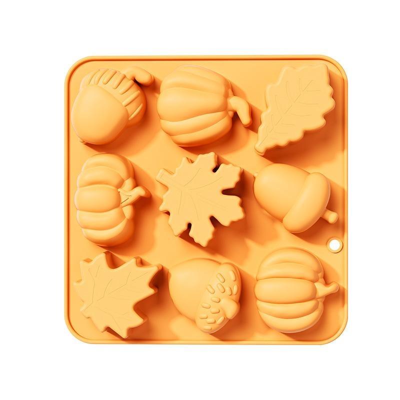 Non Stick Food Grade Silicone Fall Mold Pumpkin Leaf Acorn Shapes For Baking Chocolate Candy Desserts