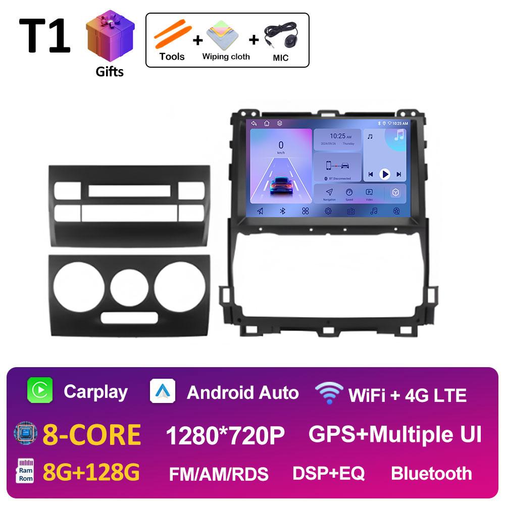 DSP Stereo For Toyota Land Cruiser Prado 120 3 III 2002 2003 2004 2005 - 2009 Android 14 Wireless Carplay GPS Navi 4G Head Unit