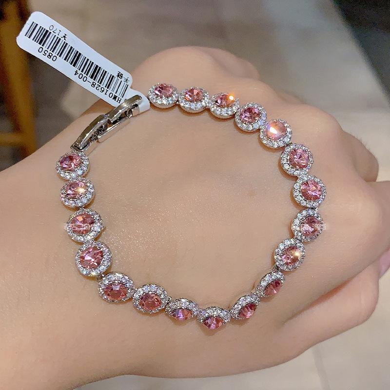 Zircon Round Simple Bracelet Temperament Bracelet Light Luxury High-End Jewelry Women