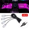 Car Neon Light Foot Light LED Interior Decoration Backlight Cigarette Lighter USB Atmosphere Lamp Auto Decorative Accessories