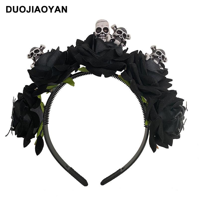 Halloween Flower Headband with Spider for Cosplay or Makeup Party