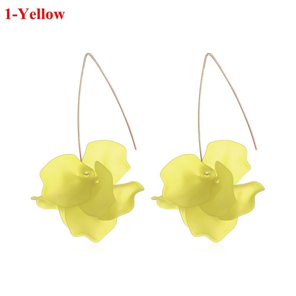 Multicolored Fashion Resin Flower Long Earrings 2019 New Designs Bohemia Handmade Petal Dangle Earrings For Women Gift