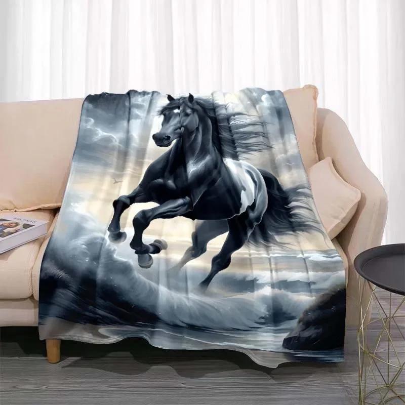 3D Tier Pferdemuster Heimdecke Einhornmuster Schlafzimmer Wohnzimmer Dekoration Picknickdecken für Kinderzimmer Bett Geschenk