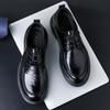 2025 new leather shoes men's high-end men's shoes first layer cowhide business dress big head wedding derby shoes black