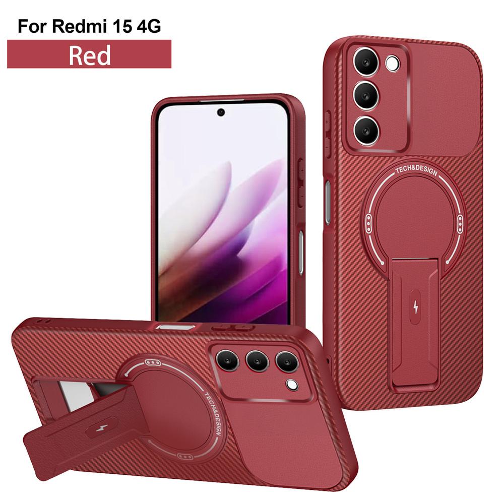 Hidden Magnetic Bracket Shockproof Phone Case For Xiaomi Redmi Note 14 Pro 5G 14 13 Pro Plus 15C 14C 13 13C A5 A3 Bumper Cover