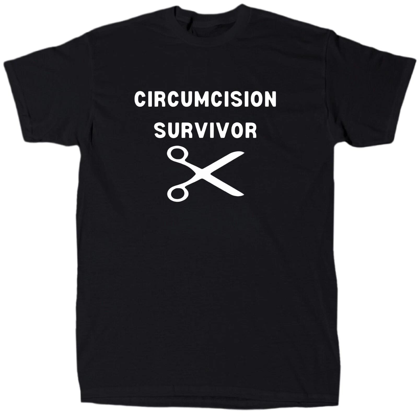 Circumcision Survivor Men’s Funny Novelty T-Shirt - Cotton - Gift - Crew S