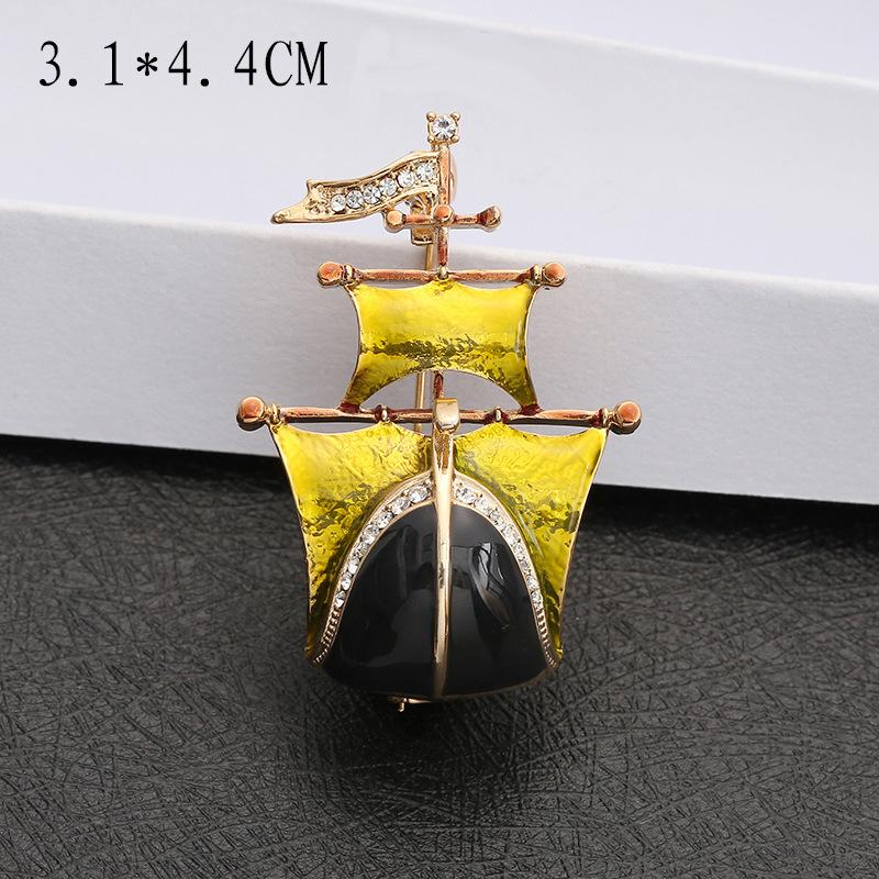 

Креативная эмалевая брошь в виде парусника в средневековом стиле, красивая брошь для вечеринки и отдыха на пароходе, подарок