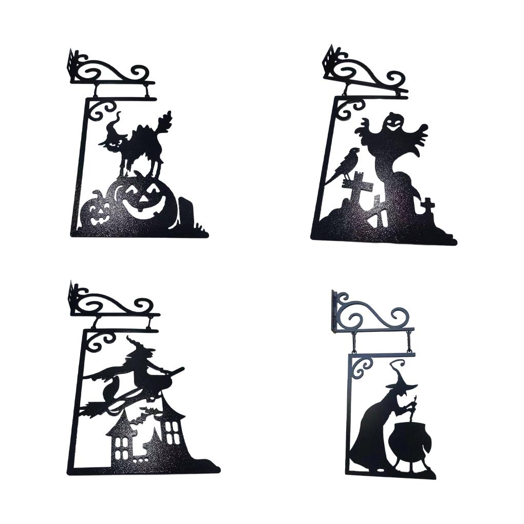 Klassisches Hexen-Silhouette Metall Gartenschild – Langlebiges Und Exquisites Handwerk Garten Eckschild