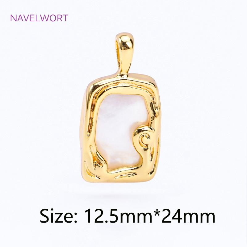 Wholesale 18k Gold Plated Brass Heart/Butterfly Pendants Charms,Natural Shell Charms For Jewelry Making,DIY Necklace Accessories