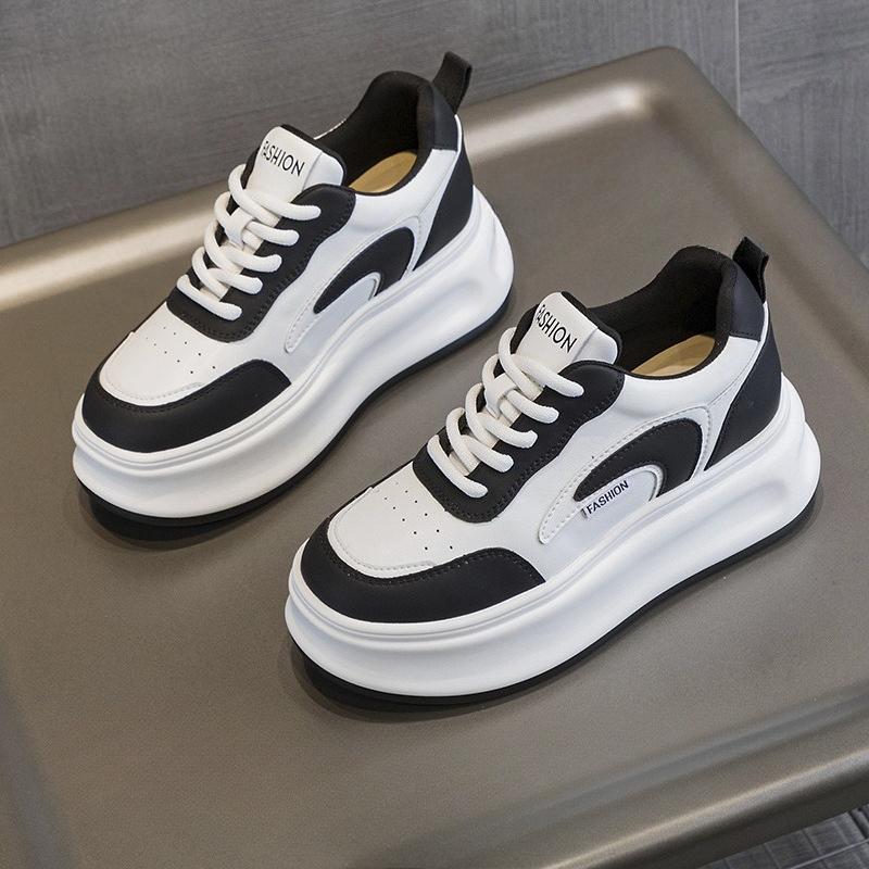 

Увеличивающие рост Торт Толстоподошвенные Дышащие Повседневные Женские Туфли 40 чёрный/белый