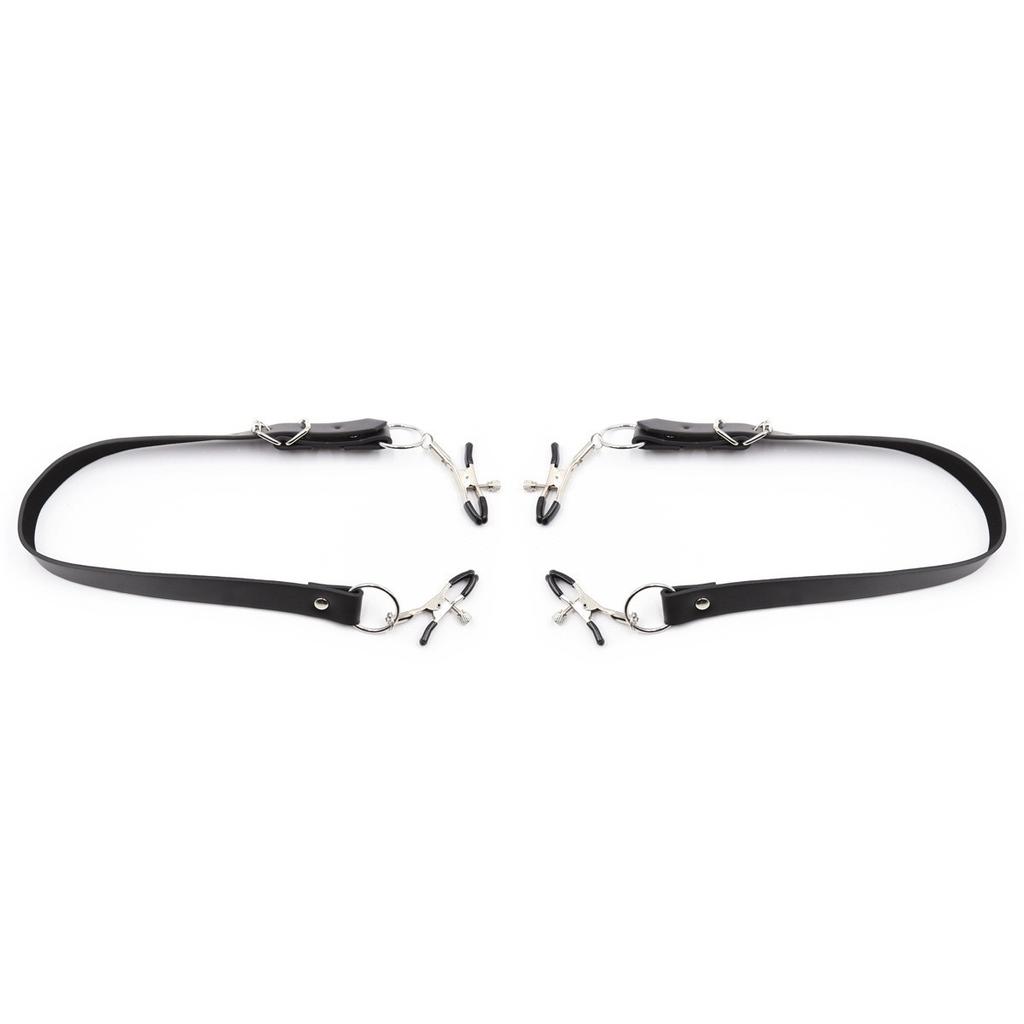 VaHppy Binding Thighs Labia Clamps Breast Clamps With Belt 2PCS PU Sex Toys for Couples SM  Game Props Adult Products