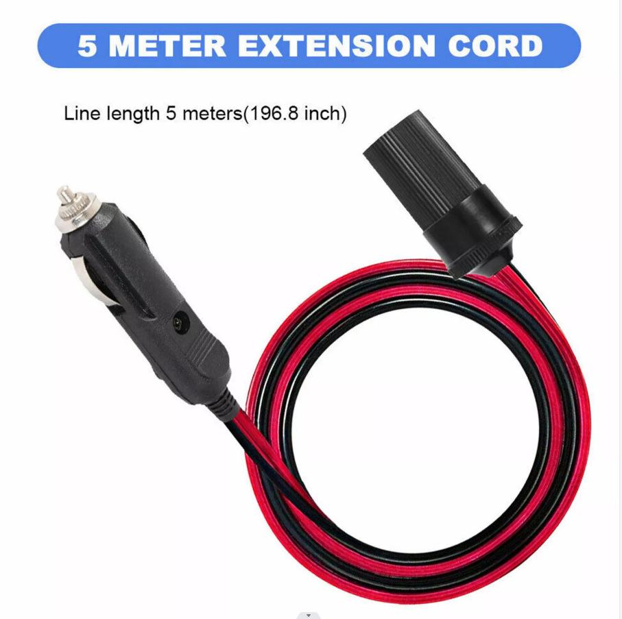 12V/24V Car Cigarette Lighter Extension Cord Heavy Duty Auto DC Power Plug Connector For Tire Inflators Cleaners & Adapter S4S0