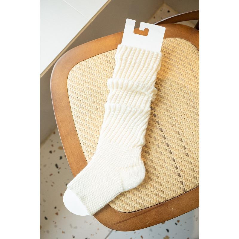 Women's Autumn and Winter Sock-like Stockings, Extended Thigh-high Knitted Socks, Thickened Snow Boots, Warm and Cold-proof Calf Socks