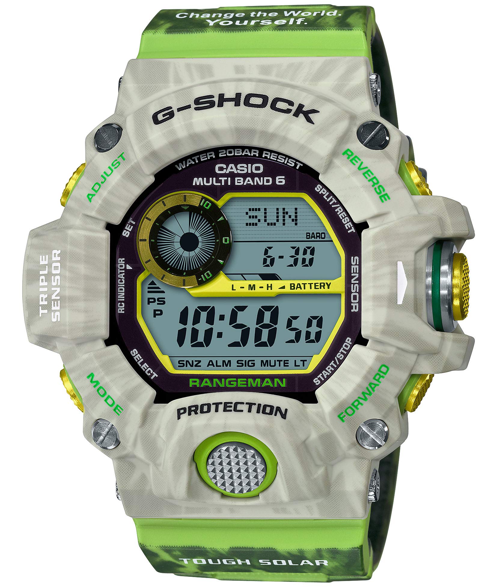 

[Casio] Наручний годинник G-Shock [] Радіо на сонячних батареях, сумісне з 6 станціями по всьому світу GW-9404KJ-3JR Чоловічий зелений