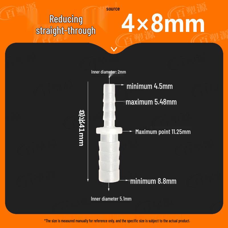 Plastic Hose Fitting: Reducing Straight-Through Barb Connector for Quick Water Pipe Connection in Fish Tanks