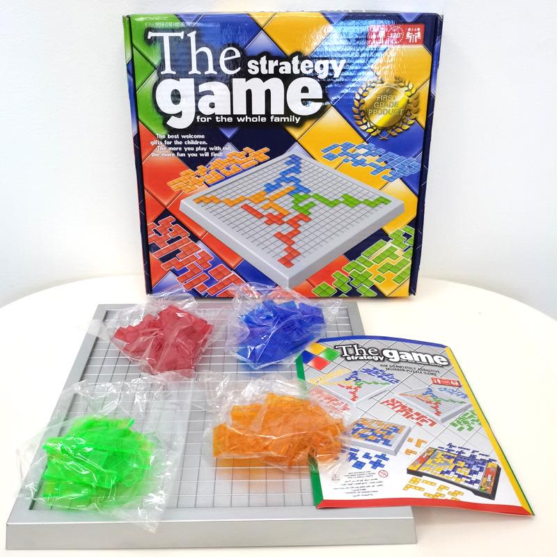 Tetris Intelligence Board Game: 4-Player Gladiator Chess for Kids & Parents