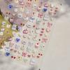 1pcs Cute Graffiti Lines Nail Art Stickers 5D Embossed Butterfly Rabbit Nail Art Accessory Stickers Self Adhesive Decal