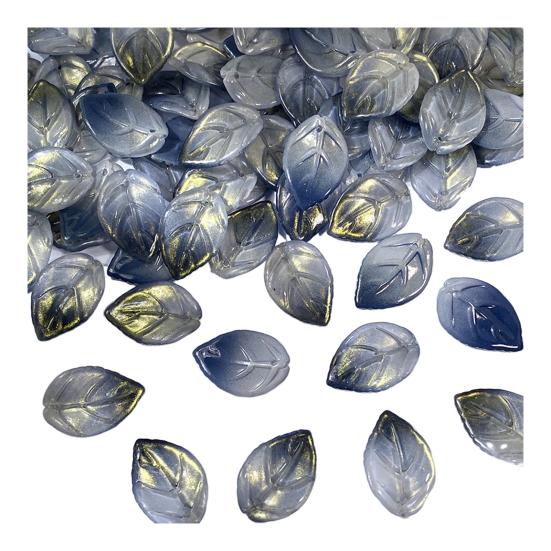 50Pcs Glass Camellia Tea Pendant 26 x 18mm Leaf Size DIY Jewelry Making Beads Set for Necklaces Bracelets Earrings