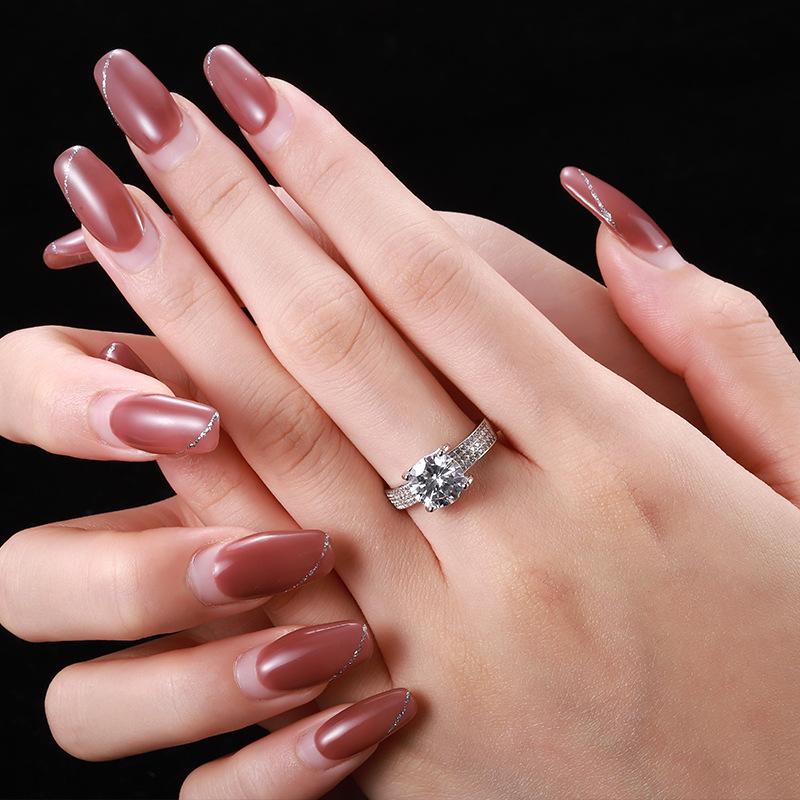 Tancise Women Classic 925 Sterling Silver  Zircon Ring Ladies Jewelry Wedding Promise Party Gift