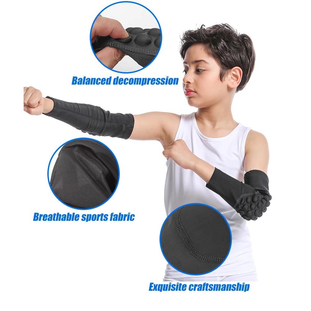 Sports Children Elbow Support - Compression Arm Protective Elbow Guards For Football Basketball Baseball Bowling Tennis Hockey