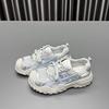 Leather mesh ugly cute dad shoes girl 2025 summer new thick-soled hollow thin breathable casual sports shoes tide