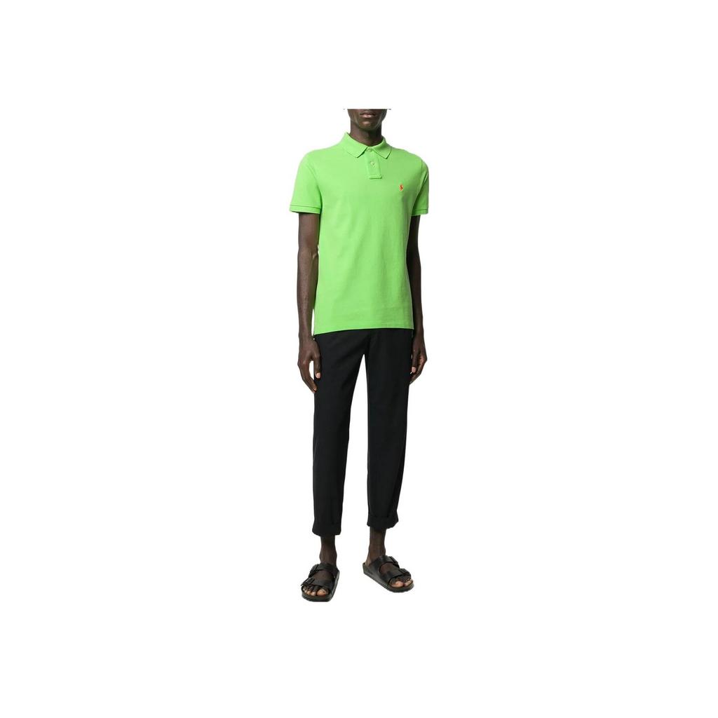 Polo Ralph Lauren Logo Embroidered Solid Color Short Sleeve Polo Shirt Men Tops Green 710782592-019