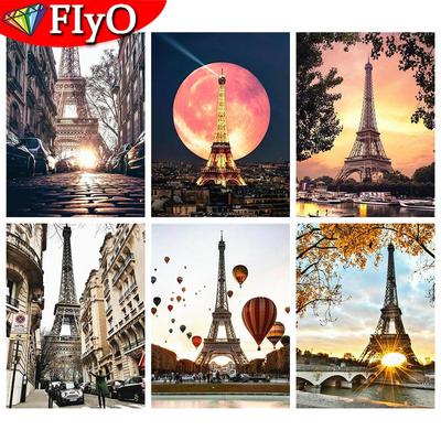 Diamond Painting Full Eiffel Tower 5D DIY Diamond Embroidery Landscape City Rhinestones Mosaic Sale Handmade Gift