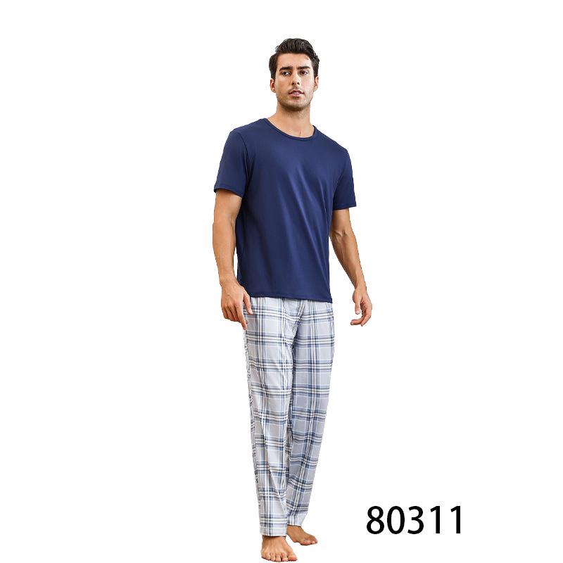 

Молодежная мода, мужская дышащая пижама с короткими рукавами XXL (130-150 jin)