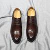 Fashion Classic Men's Genuine Leather Derby Shoes Plain Toe Handmade Lace-Up Office Dress Wedding Outdoor Formal Footwear