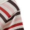 Summer Outfit Pullover Round Neck Striped Ice Silk Half Sleeved Plus Size Women's T-shirt