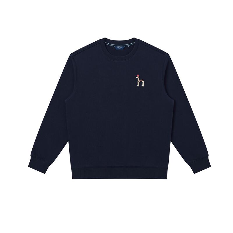 HAZZYS Men's Casual Embroidered Crew Neck Sweatshirt
