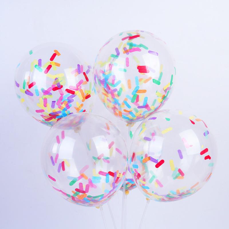 12 Inch Strip Paper Confetti Balloon Ice Cream Mixed Color Strip Confetti Balloon Ice Cream Confetti Balloon