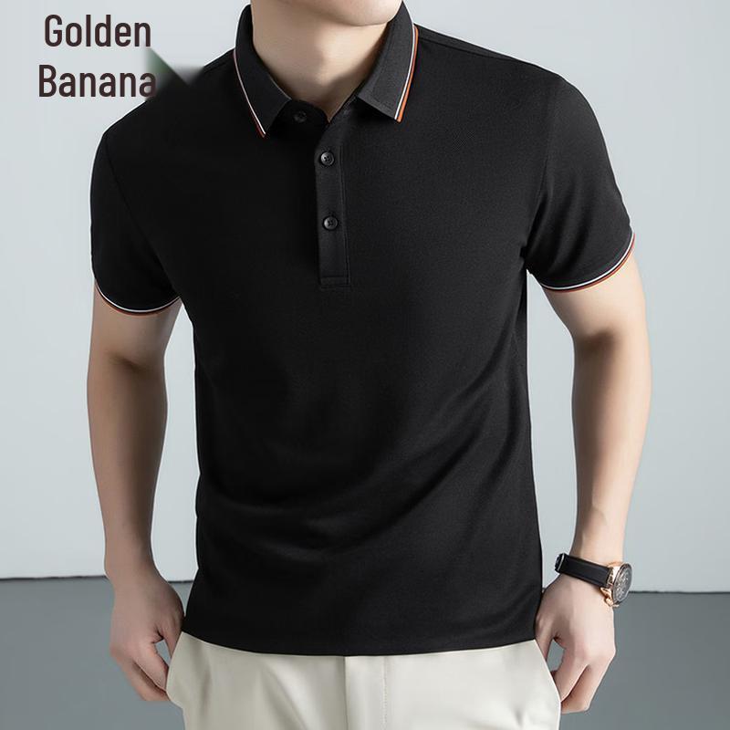 Jinju Men s Summer Cooling Mulberry Silk Blend Polo T-shirt 48