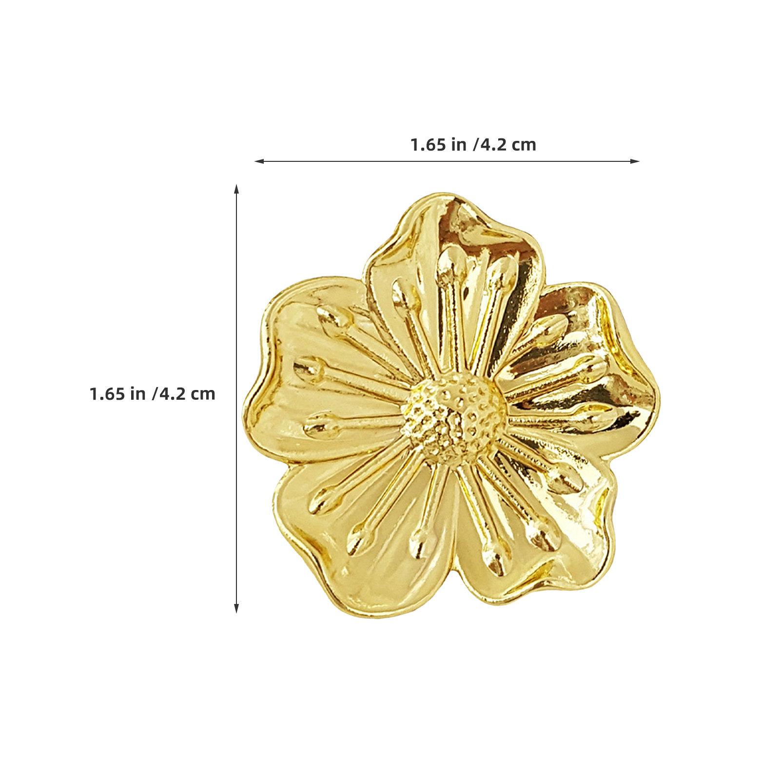 

4Pcs Retro Brass Cabinet Door Knobs Vintage Flower Dresser Handles Single Hole Wardrobe Pulls Decorative Drawer Closet Hardware золотистый