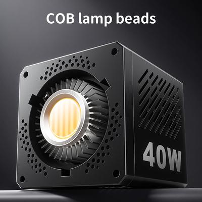 Tragbares COB-Videolicht, Handfotografie-Fülllicht, 40 W, 2500 K-6500 K, dimmbar, 9 Szenenbeleuchtung