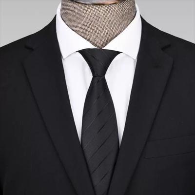 Solid Color Men Necktie Floral Retro Cravat Classic Black Necktie  Shirt