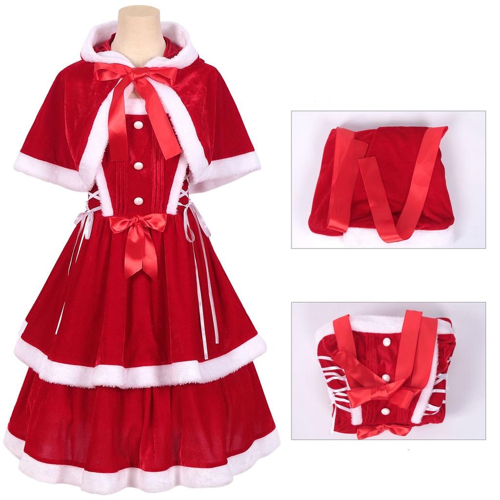 

Christmas Cloak Dress Girl Costume Dress Cosplay Makeup Parties Prop Clothes S