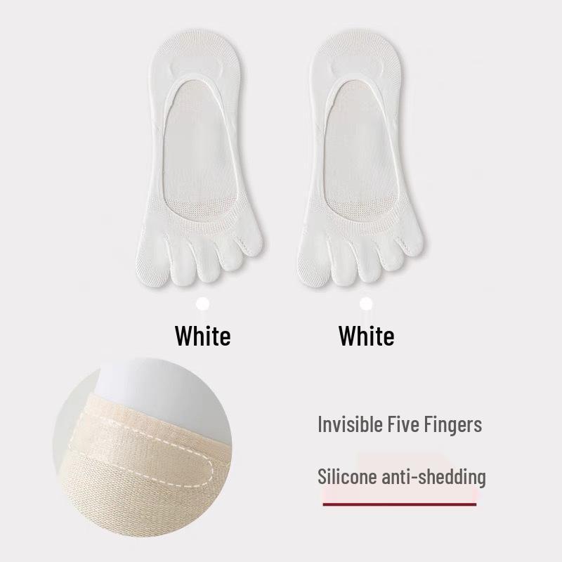 Women's Summer Cotton Five-Toe No-Show Socks – Odor-Proof, Seamless, Heel-Grip, Low-Cut and Lightweight