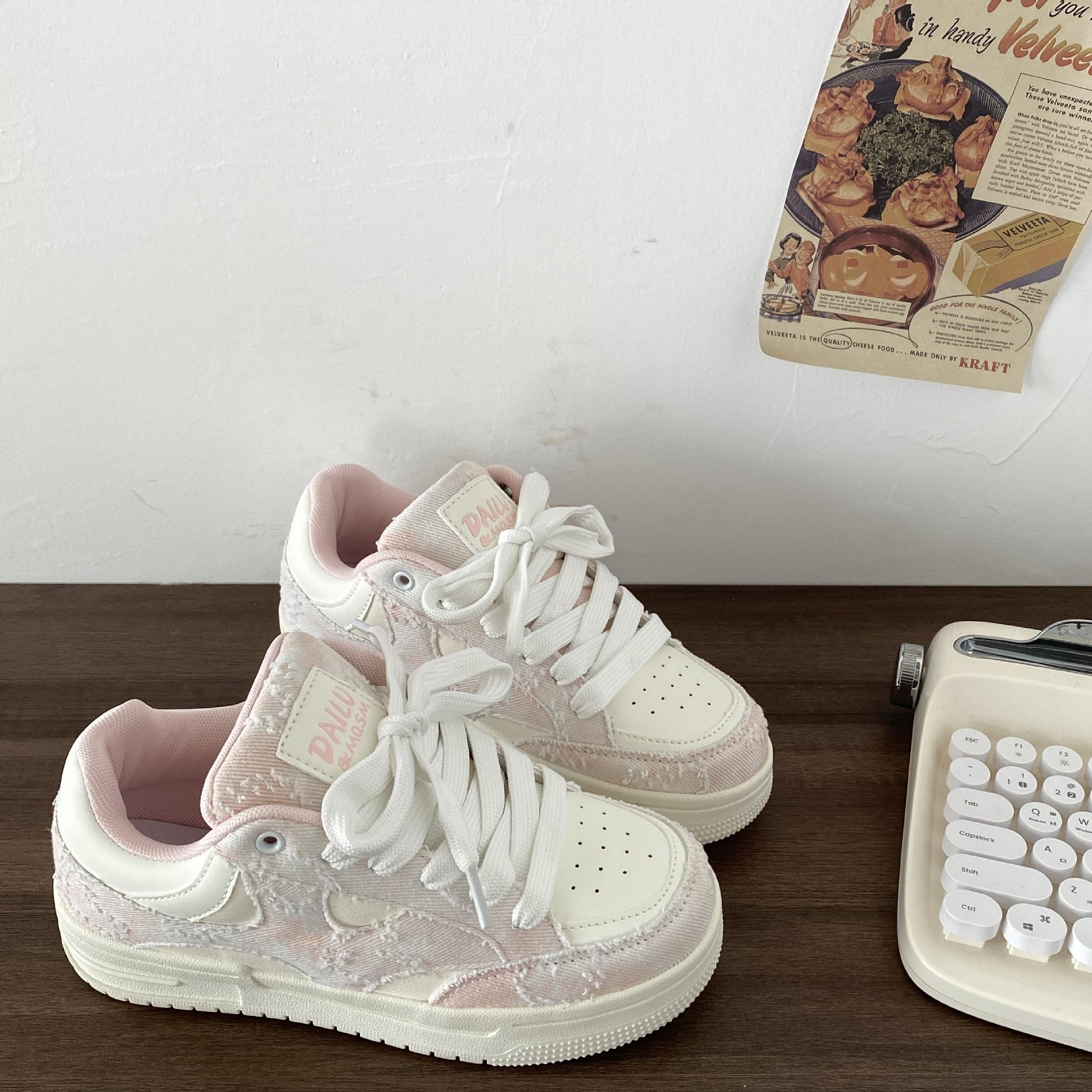 ins студенческие джинсовые синие ретро платформы увеличивающие рост повседневные хлебные туфли дышащие спортивные кеды 36