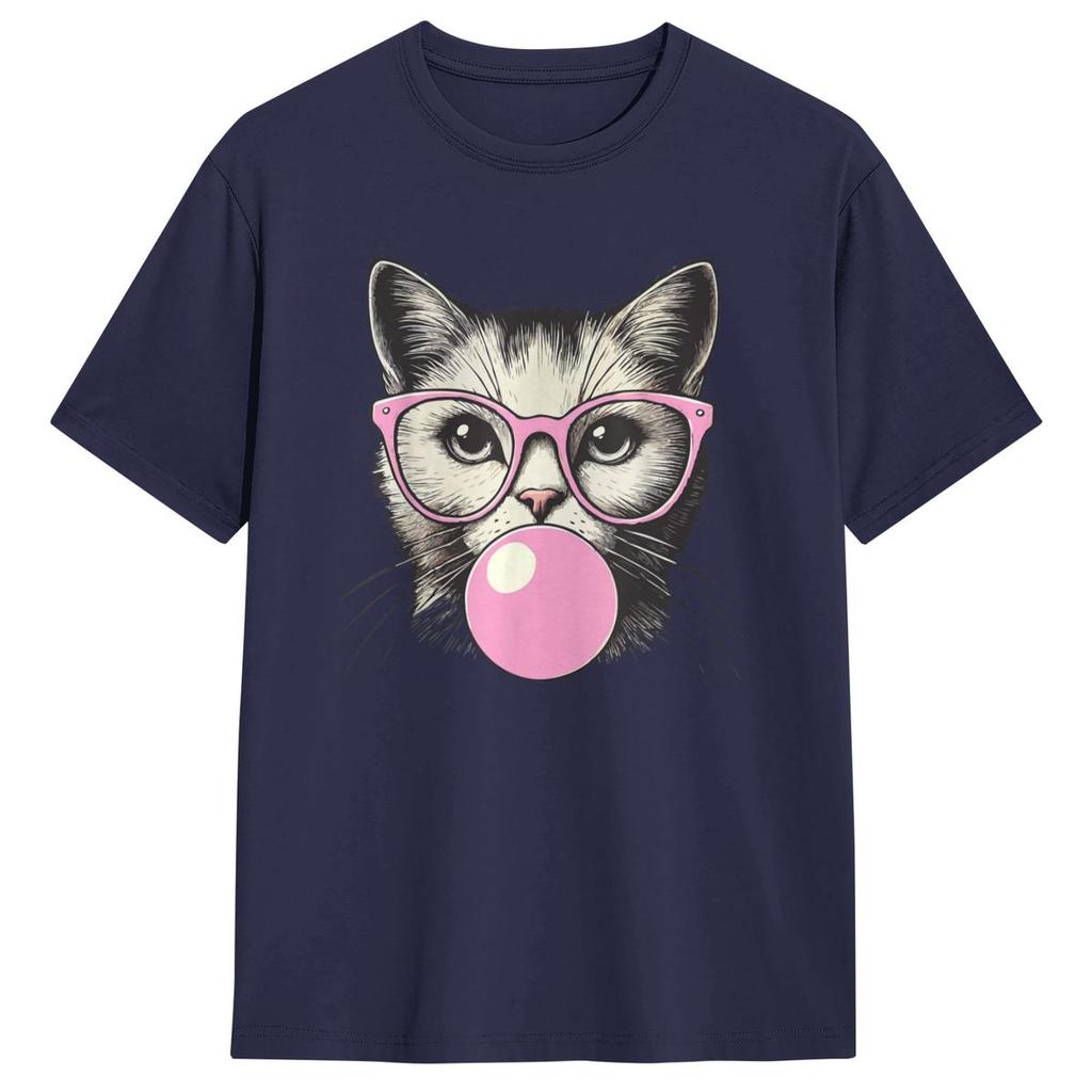 Men Cute Cat Shirt For Women Funny Cat Lovers T Shirts Cotton Tops Summer Short-Sleeve T Shirt O Neck Novelty Tshirt Plus Size