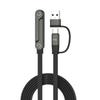240W USB C Fast Charging Cable With Foldable Phone Stand Nylon Braided for Type-C Phones Tablets Laptops